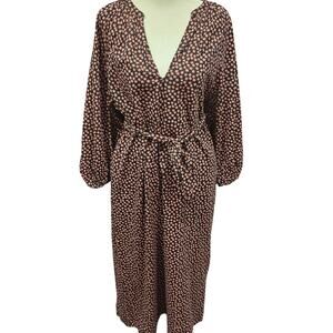 BODEN Notch Neck Jersey Midi Dress Womens 10
Cottage black pink floral new